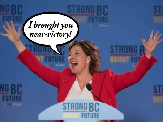 BC ex-premier Christy Clark feigns victory after the May 9 2017 election
